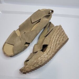 Pedro Garcia Rope Suede Slingback Espadrille Wedge Sandals Spain Size 9